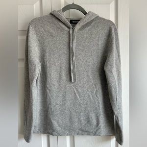 Naadam cashmere hoodie, light gray, xs
